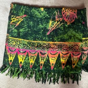 Vibrant Green and Pink lavender Scarf